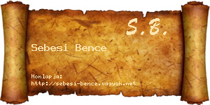 Sebesi Bence névjegykártya